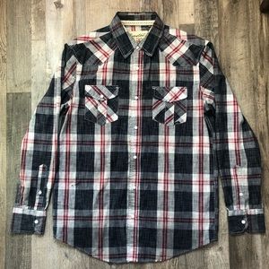 Coastal button up long sleeve flannel